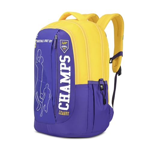 Skybags Klan Plus 37L Champs Blue Casual Backpack for Boys & Girls with 3 Compartments & Adjustable Shoulder Strap | Quick Access Front Pocket | Pencil Pouch | Perfect for School & Travel - Unisex