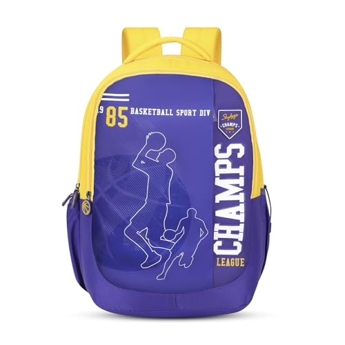 Skybags Klan Plus 37L Champs Blue Casual Backpack for Boys & Girls with 3 Compartments & Adjustable Shoulder Strap | Quick Access Front Pocket | Pencil Pouch | Perfect for School & Travel - Unisex