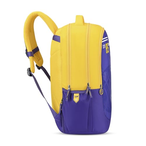 Skybags Klan Plus 37L Champs Blue Casual Backpack for Boys & Girls with 3 Compartments & Adjustable Shoulder Strap | Quick Access Front Pocket | Pencil Pouch | Perfect for School & Travel - Unisex
