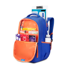 Skybags Klan Plus 37L Cricket Blue Casual Backpack for Boys & Girls with 3 Compartments & Adjustable Shoulder Strap | Quick Access Front Pocket | Pencil Pouch | Perfect for School & Travel - Unisex