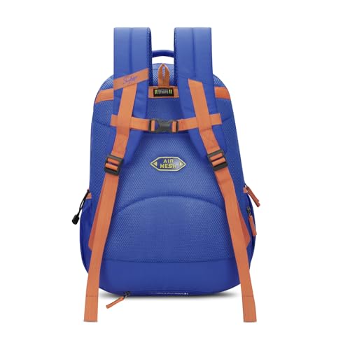 Skybags Klan Plus 37L Cricket Blue Casual Backpack for Boys & Girls with 3 Compartments & Adjustable Shoulder Strap | Quick Access Front Pocket | Pencil Pouch | Perfect for School & Travel - Unisex