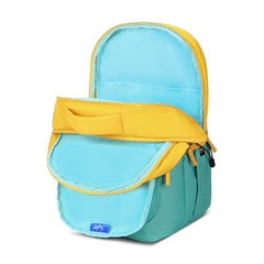 Skybags Klan Plus 37L Caligraphy Yellow Casual Backpack for Boys & Girls with 3 Compartments & Adjustable Shoulder Strap | Quick Access Front Pocket | Pencil Pouch | Perfect for School & Travel-Unisex