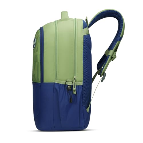 Skybags Klan Plus 37L Caligraphy Green Casual Backpack for Boys & Girls with 3 Compartments & Adjustable Shoulder Strap | Quick Access Front Pocket | Pencil Pouch | Perfect for School & Travel- Unisex