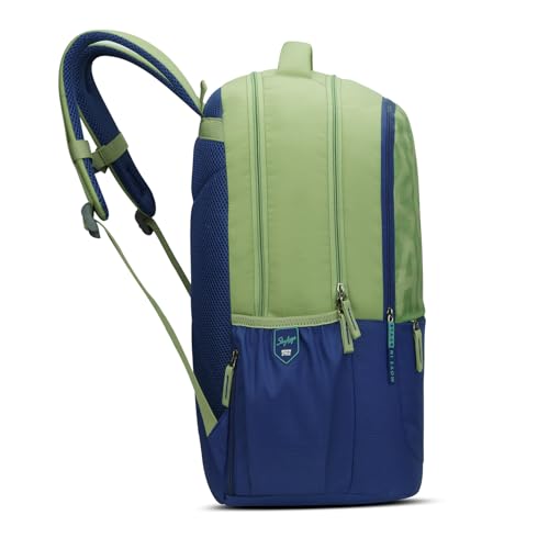 Skybags Klan Plus 37L Caligraphy Green Casual Backpack for Boys & Girls with 3 Compartments & Adjustable Shoulder Strap | Quick Access Front Pocket | Pencil Pouch | Perfect for School & Travel- Unisex