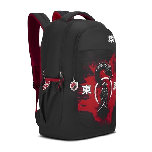 Skybags Kenshi 34L Dragon Warrior Black Casual Backpack for Boys & Girls with 3 Compartments & Adjustable Shoulder Strap | Quick Access Front Pocket | Rain Cover | Perfect for School & Travel - Unisex