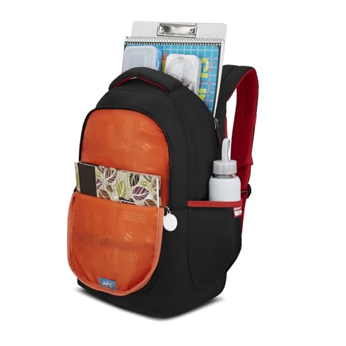 Skybags Kenshi 34L Dragon Warrior Black Casual Backpack for Boys & Girls with 3 Compartments & Adjustable Shoulder Strap | Quick Access Front Pocket | Rain Cover | Perfect for School & Travel - Unisex
