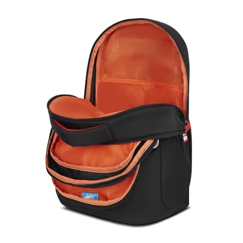 Skybags Kenshi 34L Dragon Warrior Black Casual Backpack for Boys & Girls with 3 Compartments & Adjustable Shoulder Strap | Quick Access Front Pocket | Rain Cover | Perfect for School & Travel - Unisex
