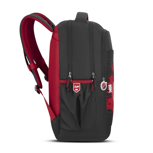 Skybags Kenshi 34L Dragon Warrior Black Casual Backpack for Boys & Girls with 3 Compartments & Adjustable Shoulder Strap | Quick Access Front Pocket | Rain Cover | Perfect for School & Travel - Unisex