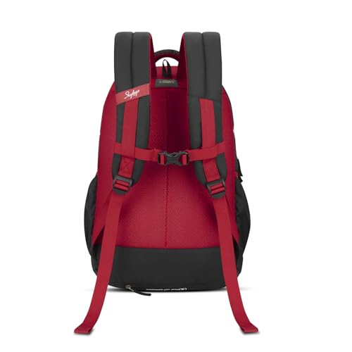 Skybags Kenshi 34L Samurai Black Casual Backpack for Boys & Girls with 3 Compartments & Adjustable Shoulder Strap | Quick Access Front Pocket | Rain Cover | Perfect for School & Travel - Unisex
