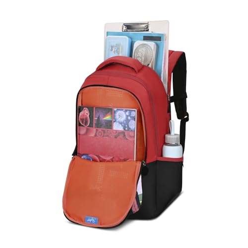 Skybags Manga 27L Anime Red Casual Backpack for Boys & Girls with 3 Compartments & Adjustable Shoulder Strap | Quick Access Front Pocket | Air-Mesh Back Panel | Perfect for School & Travel - Unisex