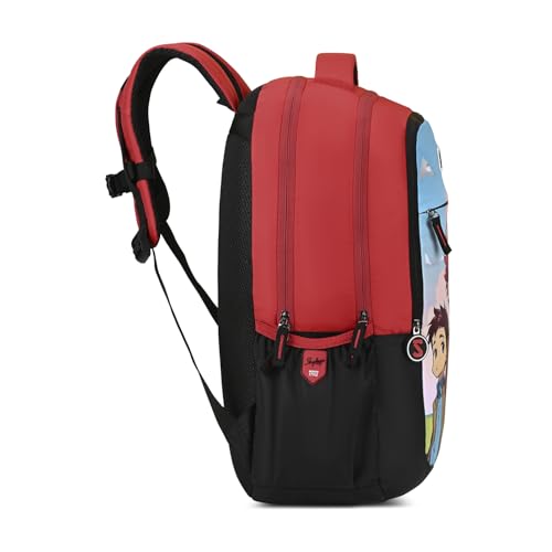 Skybags Manga 27L Anime Red Casual Backpack for Boys & Girls with 3 Compartments & Adjustable Shoulder Strap | Quick Access Front Pocket | Air-Mesh Back Panel | Perfect for School & Travel - Unisex