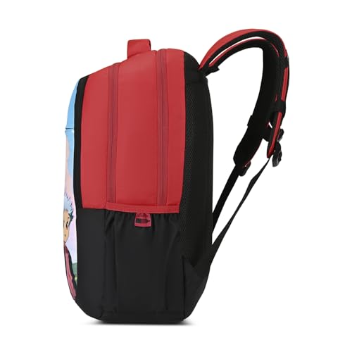 Skybags Manga 27L Anime Red Casual Backpack for Boys & Girls with 3 Compartments & Adjustable Shoulder Strap | Quick Access Front Pocket | Air-Mesh Back Panel | Perfect for School & Travel - Unisex