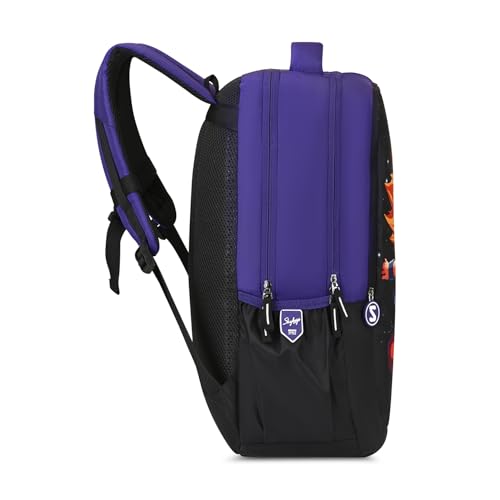Skybags Manga 27L Anime Purple Casual Backpack for Boys & Girls with 3 Compartments & Adjustable Shoulder Strap | Quick Access Front Pocket | Air-Mesh Back Panel | Perfect for School & Travel - Unisex