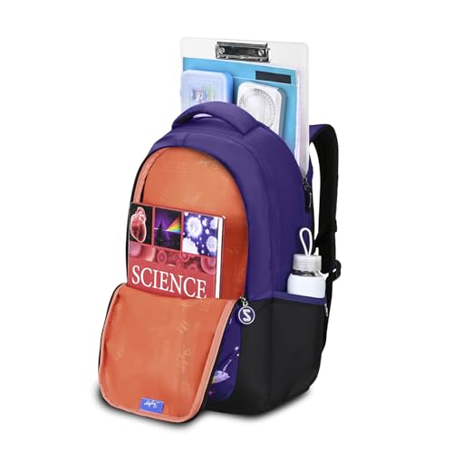 Skybags Manga 27L Anime Purple Casual Backpack for Boys & Girls with 3 Compartments & Adjustable Shoulder Strap | Quick Access Front Pocket | Air-Mesh Back Panel | Perfect for School & Travel - Unisex