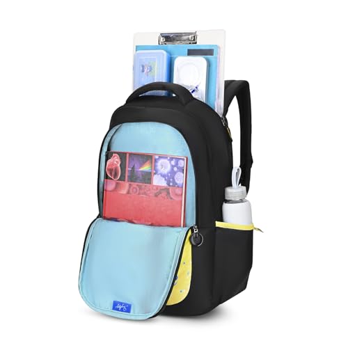 Skybags Manga 27L Anime Black Casual Backpack for Boys & Girls with 3 Compartments & Adjustable Shoulder Strap | Quick Access Front Pocket | Air-Mesh Back Panel | Perfect for School & Travel - Unisex