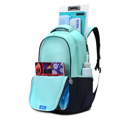 Skybags Manga 27L Anime Teal Casual Backpack for Boys & Girls with 3 Compartments & Adjustable Shoulder Strap | Quick Access Front Pocket | Air-Mesh Back Panel | Perfect for School & Travel - Unisex