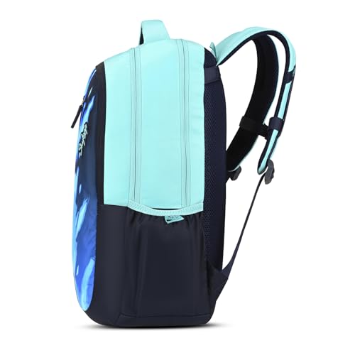 Skybags Manga 27L Anime Teal Casual Backpack for Boys & Girls with 3 Compartments & Adjustable Shoulder Strap | Quick Access Front Pocket | Air-Mesh Back Panel | Perfect for School & Travel - Unisex