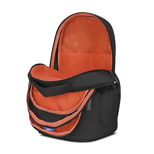 Skybags Kenshi 34L Stealth Black Casual Backpack for Boys & Girls with 3 Compartments & Adjustable Shoulder Strap | Quick Access Front Pocket | Rain Cover | Perfect for School & Travel - Unisex