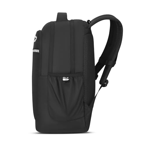 Skybags Kenshi 34L Stealth Black Casual Backpack for Boys & Girls with 3 Compartments & Adjustable Shoulder Strap | Quick Access Front Pocket | Rain Cover | Perfect for School & Travel - Unisex