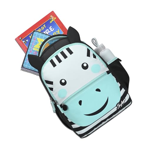 Skybags Buddy Plus 20L Zebra Black Casual Backpack for Boys & Girls with 3 Compartments & Adjustable Shoulder Strap | Quick Access Front Pocket | Air-Mesh Back Panel | Perfect for School & Travel