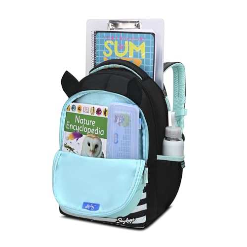 Skybags Buddy Plus 20L Zebra Black Casual Backpack for Boys & Girls with 3 Compartments & Adjustable Shoulder Strap | Quick Access Front Pocket | Air-Mesh Back Panel | Perfect for School & Travel
