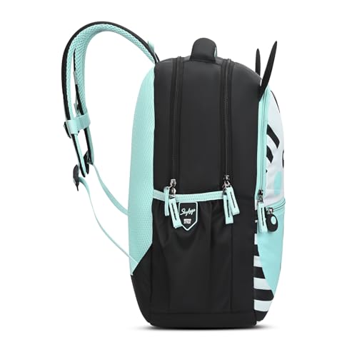 Skybags Buddy Plus 20L Zebra Black Casual Backpack for Boys & Girls with 3 Compartments & Adjustable Shoulder Strap | Quick Access Front Pocket | Air-Mesh Back Panel | Perfect for School & Travel
