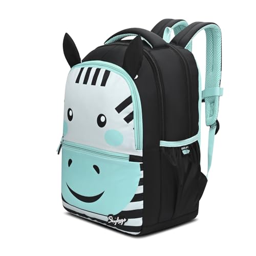 Skybags Buddy Plus 20L Zebra Black Casual Backpack for Boys & Girls with 3 Compartments & Adjustable Shoulder Strap | Quick Access Front Pocket | Air-Mesh Back Panel | Perfect for School & Travel