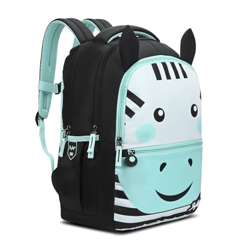Skybags Buddy Plus 20L Zebra Black Casual Backpack for Boys & Girls with 3 Compartments & Adjustable Shoulder Strap | Quick Access Front Pocket | Air-Mesh Back Panel | Perfect for School & Travel