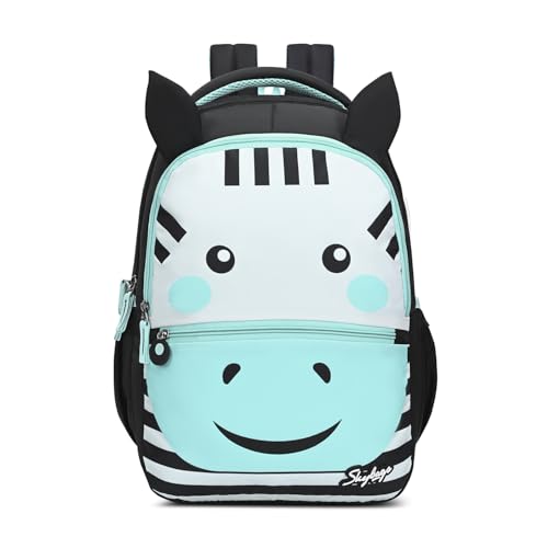 Skybags Buddy Plus 20L Zebra Black Casual Backpack for Boys & Girls with 3 Compartments & Adjustable Shoulder Strap | Quick Access Front Pocket | Air-Mesh Back Panel | Perfect for School & Travel