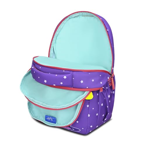 Skybags Buddy 17L Giraffe Green Casual Backpack for Boys & Girls with 3 Compartments & Adjustable Shoulder Strap | Air-Mesh Back Panel | Side Pockets | Perfect for School & Travel - Unisex