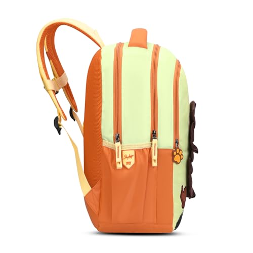 Skybags Buddy Prime 20L Lion Mane Yellow Casual Backpack for Boys & Girls with 3 Compartments & Adjustable Shoulder Strap | Side Pocket | Air-Mesh Back Panel | Perfect for School & Travel - Unisex