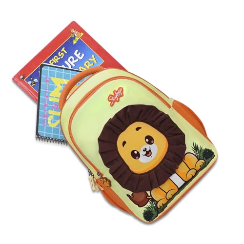 Skybags Buddy Prime 20L Lion Mane Yellow Casual Backpack for Boys & Girls with 3 Compartments & Adjustable Shoulder Strap | Side Pocket | Air-Mesh Back Panel | Perfect for School & Travel - Unisex