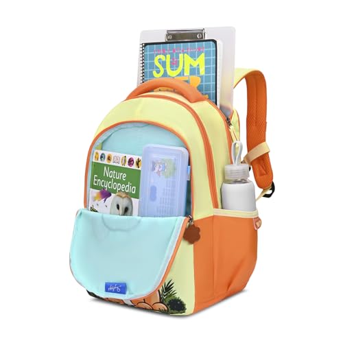 Skybags Buddy Prime 20L Lion Mane Yellow Casual Backpack for Boys & Girls with 3 Compartments & Adjustable Shoulder Strap | Side Pocket | Air-Mesh Back Panel | Perfect for School & Travel - Unisex
