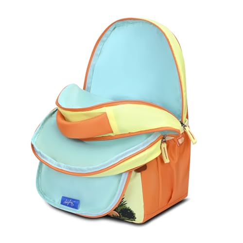 Skybags Buddy Prime 20L Lion Mane Yellow Casual Backpack for Boys & Girls with 3 Compartments & Adjustable Shoulder Strap | Side Pocket | Air-Mesh Back Panel | Perfect for School & Travel - Unisex