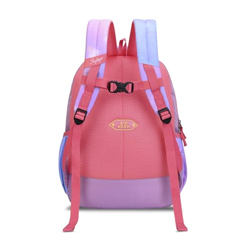 Skybags Buddy Prime 20L Butterfly Wings Pink Casual Backpack for Boys & Girls with 3 Compartments & Adjustable Shoulder Strap | Side Pocket | Air-Mesh Back Panel | Perfect for School & Travel - Unisex