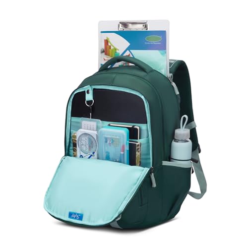 Skybags Sizzler Pro 39L Dark Green Casual Backpack for Boys & Girls with 3 Compartments & Adjustable Strap | Insulated Tiffin Pouch | Rain Cover | Aer-Zone Back Panel | Perfect for School & Travel