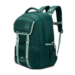 Skybags Sizzler Pro 39L Dark Green Casual Backpack for Boys & Girls with 3 Compartments & Adjustable Strap | Insulated Tiffin Pouch | Rain Cover | Aer-Zone Back Panel | Perfect for School & Travel