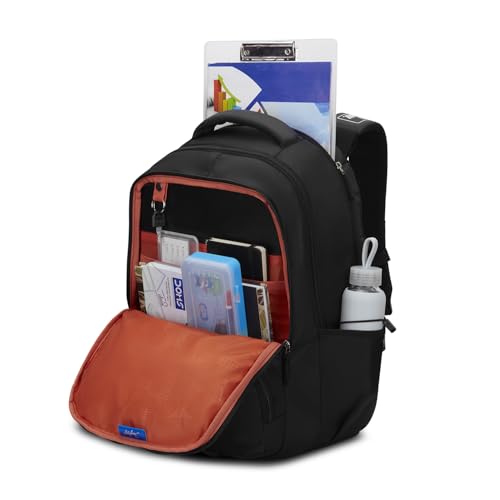 Skybags Sizzler Pro 39L Black Casual Backpack for Boys & Girls with 3 Compartments & Adjustable Strap | Insulated Tiffin Pouch | Rain Cover | Aer-Zone Back Panel | Perfect for School & Travel - Unisex
