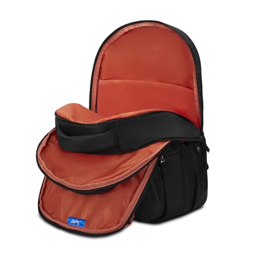 Skybags Sizzler Pro 39L Black Casual Backpack for Boys & Girls with 3 Compartments & Adjustable Strap | Insulated Tiffin Pouch | Rain Cover | Aer-Zone Back Panel | Perfect for School & Travel - Unisex