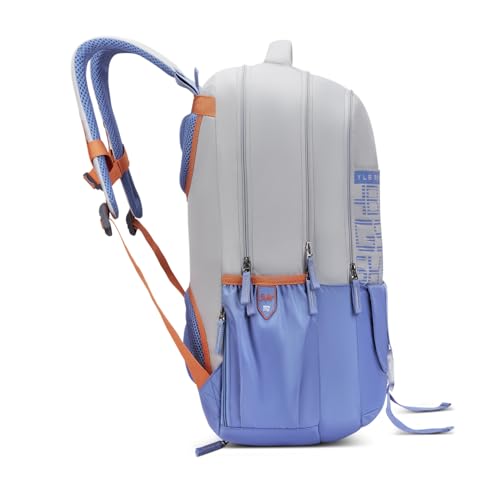Skybags Aero Pro 38L Blue Casual Backpack for Boys & Girls with 3 Compartments & Adjustable Strap | Insulated Tiffin Pouch | Rain Cover | Aer-Zone Back Panel | Perfect for School & Travel - Unisex