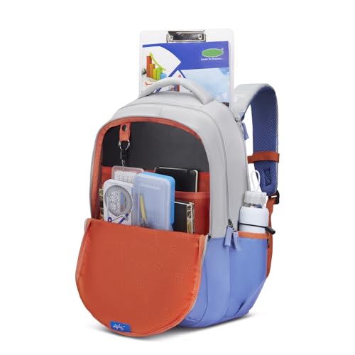 Skybags Aero Pro 38L Blue Casual Backpack for Boys & Girls with 3 Compartments & Adjustable Strap | Insulated Tiffin Pouch | Rain Cover | Aer-Zone Back Panel | Perfect for School & Travel - Unisex