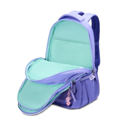 Skybags Glitter 37L Purple Casual Backpack for Girls with 3 Compartments & Adjustable Shoulder Strap | Quick Access Front Pocket | Side Pockets | Air Mesh Back Panel | Perfect for School & Travel