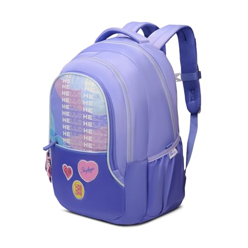 Skybags Glitter 37L Purple Casual Backpack for Girls with 3 Compartments & Adjustable Shoulder Strap | Quick Access Front Pocket | Side Pockets | Air Mesh Back Panel | Perfect for School & Travel
