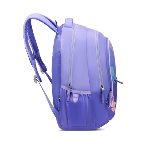 Skybags Glitter 37L Purple Casual Backpack for Girls with 3 Compartments & Adjustable Shoulder Strap | Quick Access Front Pocket | Side Pockets | Air Mesh Back Panel | Perfect for School & Travel