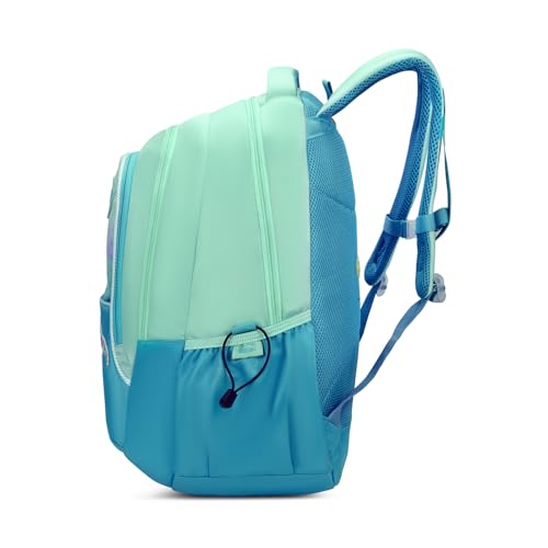 Skybags Glitter 37L Green Casual Backpack for Girls with 3 Compartments & Adjustable Shoulder Strap | Quick Access Front Pocket | Side Pockets | Air Mesh Back Panel | Perfect for School & Travel