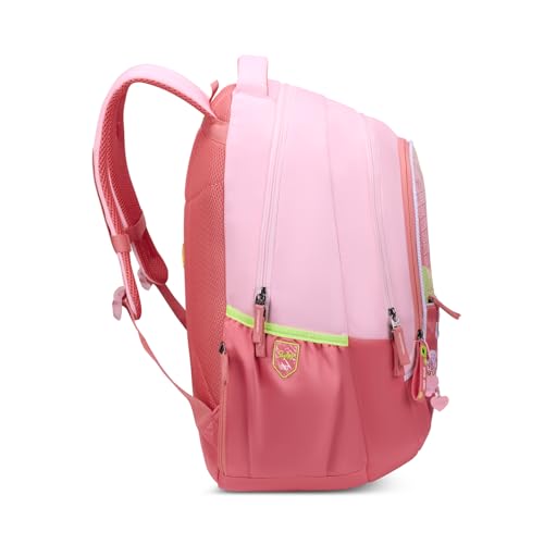 Skybags Glitter 37L Pink Casual Backpack for Girls with 3 Compartments & Adjustable Shoulder Strap | Quick Access Front Pocket | Side Pockets | Air Mesh Back Panel | Perfect for School & Travel
