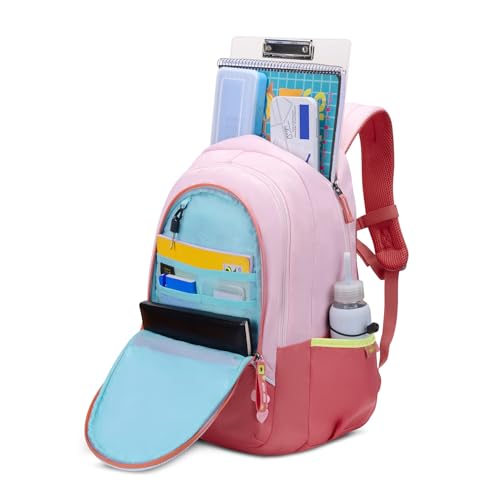 Skybags Glitter 37L Pink Casual Backpack for Girls with 3 Compartments & Adjustable Shoulder Strap | Quick Access Front Pocket | Side Pockets | Air Mesh Back Panel | Perfect for School & Travel