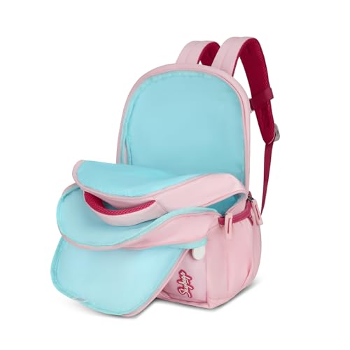 Skybags Mimi Llama 20L Pink Casual Backpack for Girls with 3 Compartments & Adjustable Shoulder Strap | Quick Access Front Pocket | Side Pockets | Air Mesh Back Panel | Perfect for School & Travel