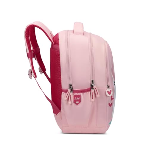 Skybags Mimi Llama 20L Pink Casual Backpack for Girls with 3 Compartments & Adjustable Shoulder Strap | Quick Access Front Pocket | Side Pockets | Air Mesh Back Panel | Perfect for School & Travel