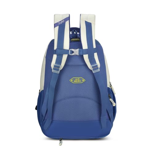 Skybags Celeste 37L Blue Casual Backpack for Girls with 3 Compartments & Adjustable Shoulder Strap | 16 Inch Padded Laptop Sleeve | Quick Access Front Pocket & Rain Cover | Perfect for School & Travel